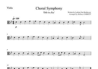 Choral Symphony Ode To Joy (arr. Zachary Corbett)
