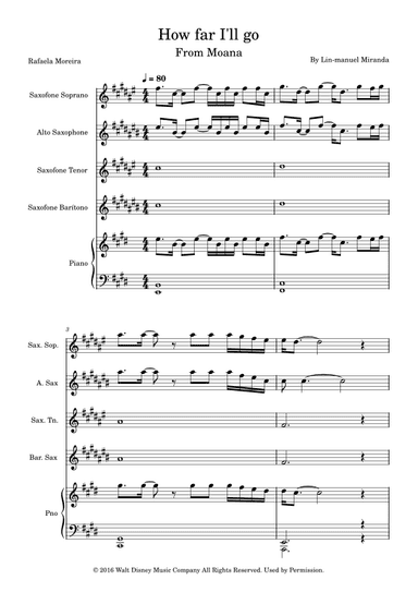 How Far I'll Go (arr. Rafaela Moreira)
