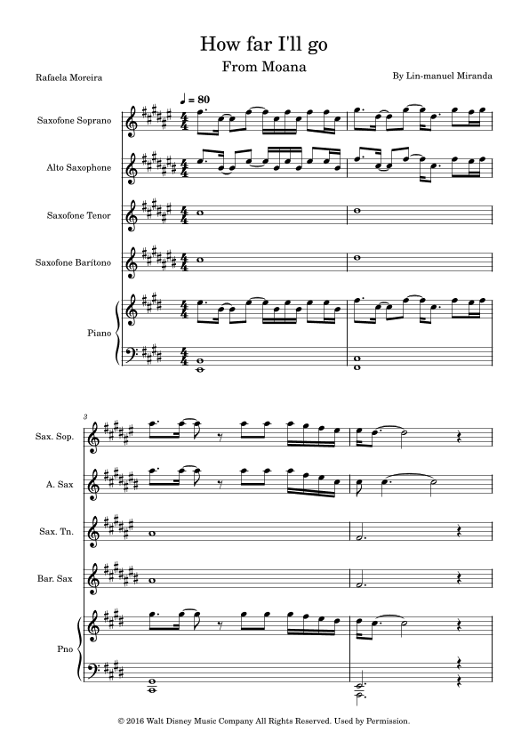 How Far I'll Go (arr. Rafaela Moreira)