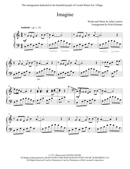 Imagine (arr. Kim Kirkman)