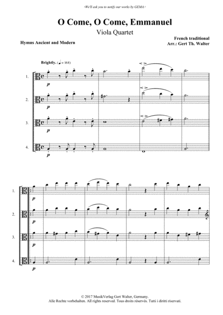 O Come, O Come, Emmanuel (arr. Gert Th. Walter)