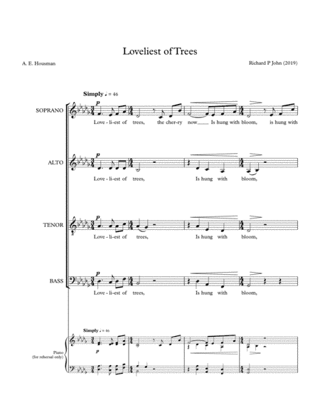 Loveliest of Trees (for unaccompanied SATB choir)