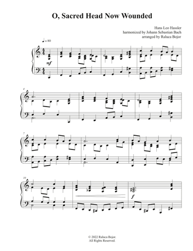 O, Sacred Head Now Wounded (advanced piano) (arr. Raluca Bojor)