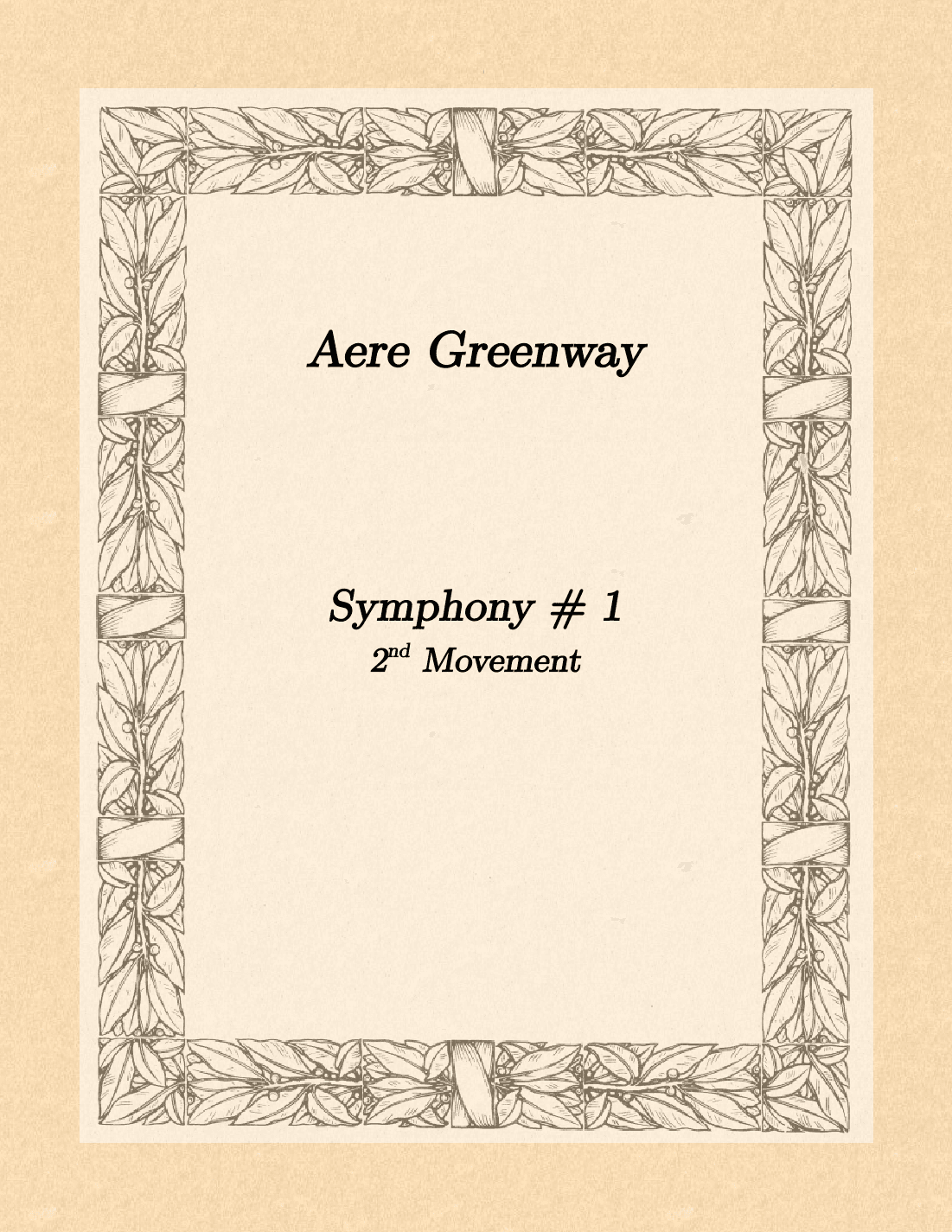 Symphony # 1, 2nd Movement
