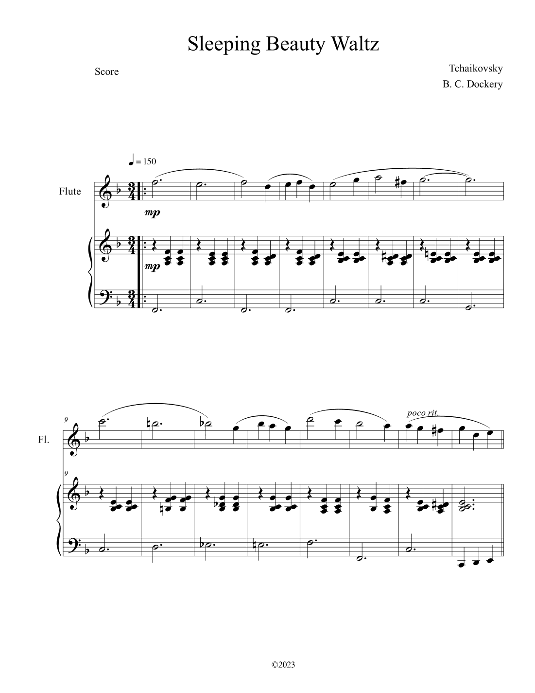 Sleeping Beauty Waltz (Flute Solo with Piano Accompaniment) (arr. B. C. Dockery)