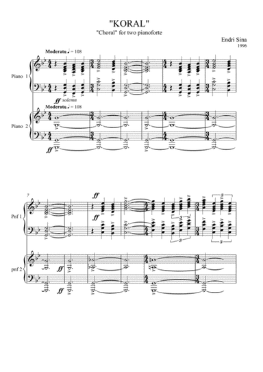 "Koral" (Choral) for two pianoforte
