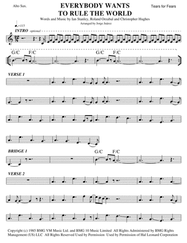 Everybody Wants To Rule The World (arr. Jorge Juárez)