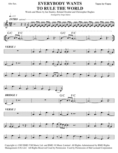 Everybody Wants To Rule The World (arr. Jorge Juárez)