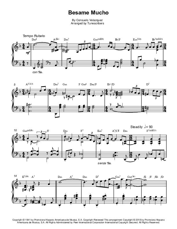 Besame Mucho (arr. Tunescribers)