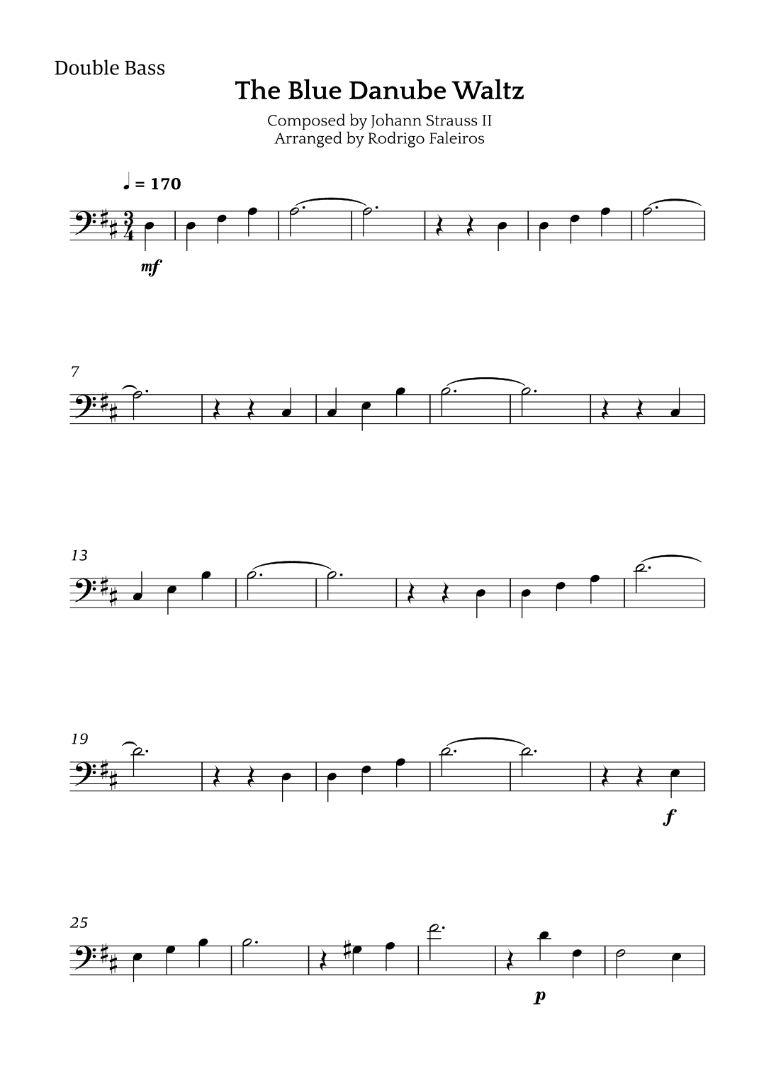 The Blue Danube Waltz (arr. Rodrigo Faleiros)