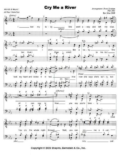 Cry Me A River (arr. Brent Graham)