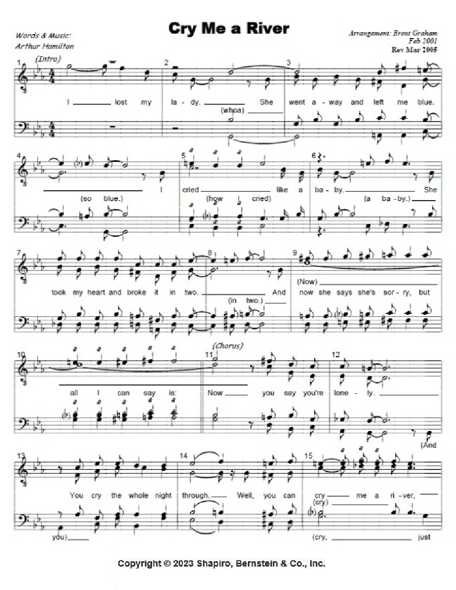 Cry Me A River (arr. Brent Graham)