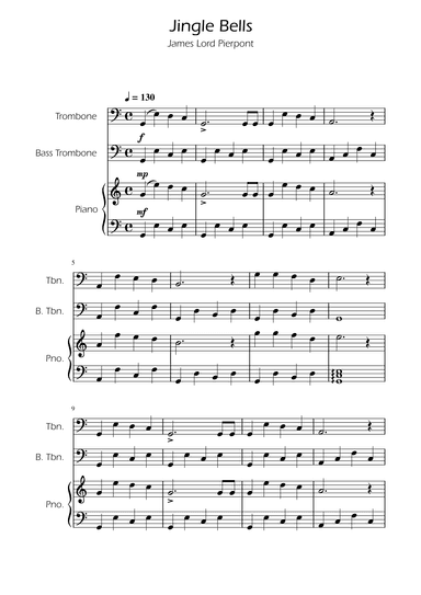 Jingle Bells - Trombone Duet w/ Piano (arr. Ygor Nunes)