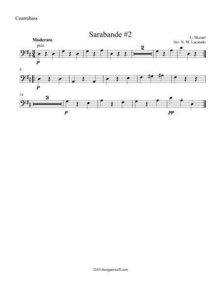 Sarabande #2 (arr. Nick Lacanski)
