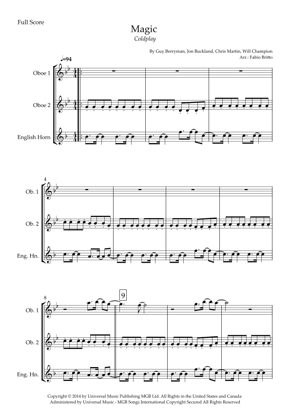 Magic (arr. Fabio Britto)