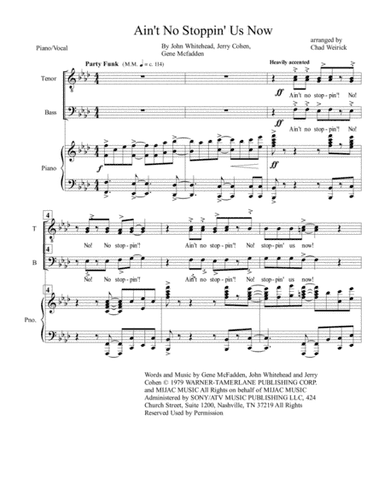 Ain't No Stoppin' Us Now (arr. Chad Weirick)