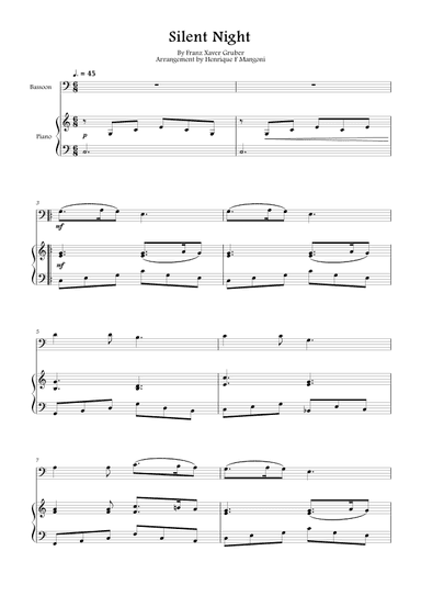 Silent Night (Stille Nacht) (arr. Henrique F Mangoni)