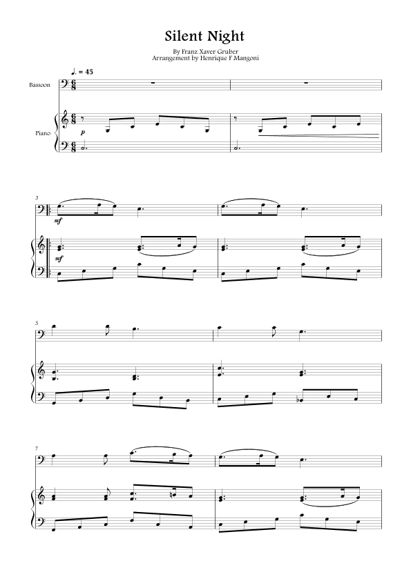 Silent Night (Stille Nacht) (arr. Henrique F Mangoni)