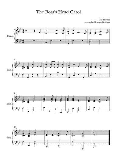 The Boar's Head Carol (arr. Roxana Belibou)