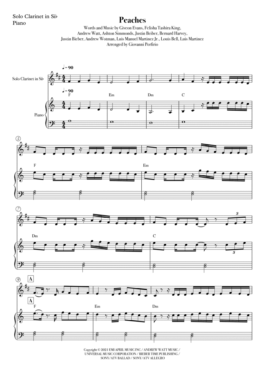 Peaches (arr. Giovanni Porfirio)