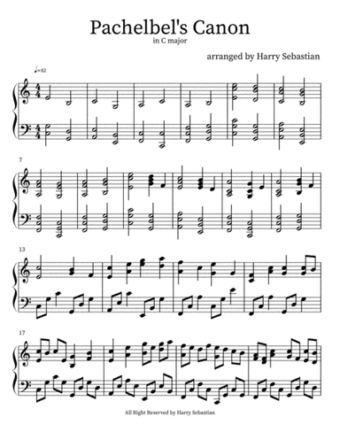 JS Bach- Pachelbel's Canon in C major ( Advance Version) (arr. Harry Sebastian)
