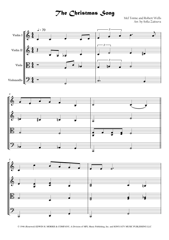 The Christmas Song (chestnuts Roasting On An Open Fire) (arr. Sofia Zaitseva)