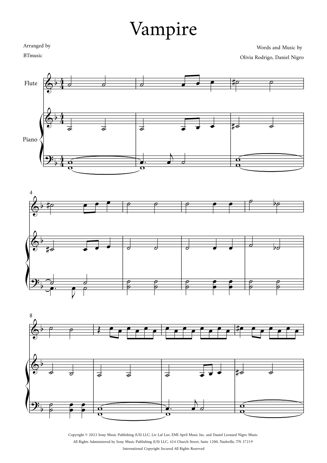 Vampire (arr. BTmusic)