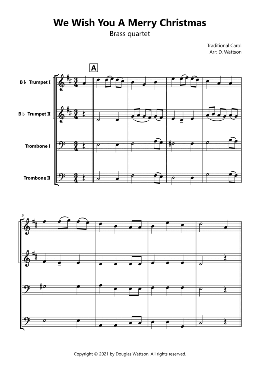 We Wish You A Merry Christmas (arr. Douglas Wattson)