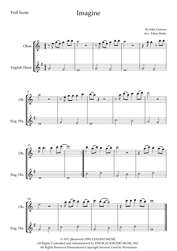 Imagine (arr. Fabio Britto)