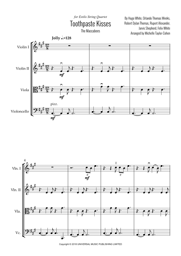 Toothpaste Kisses (arr. Michelle Taylor-Cohen)