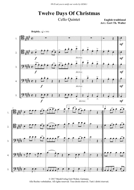 Twelve Days Of Christmas (arr. Gert Th. Walter)