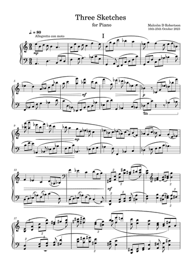 Three Sketches for Piano