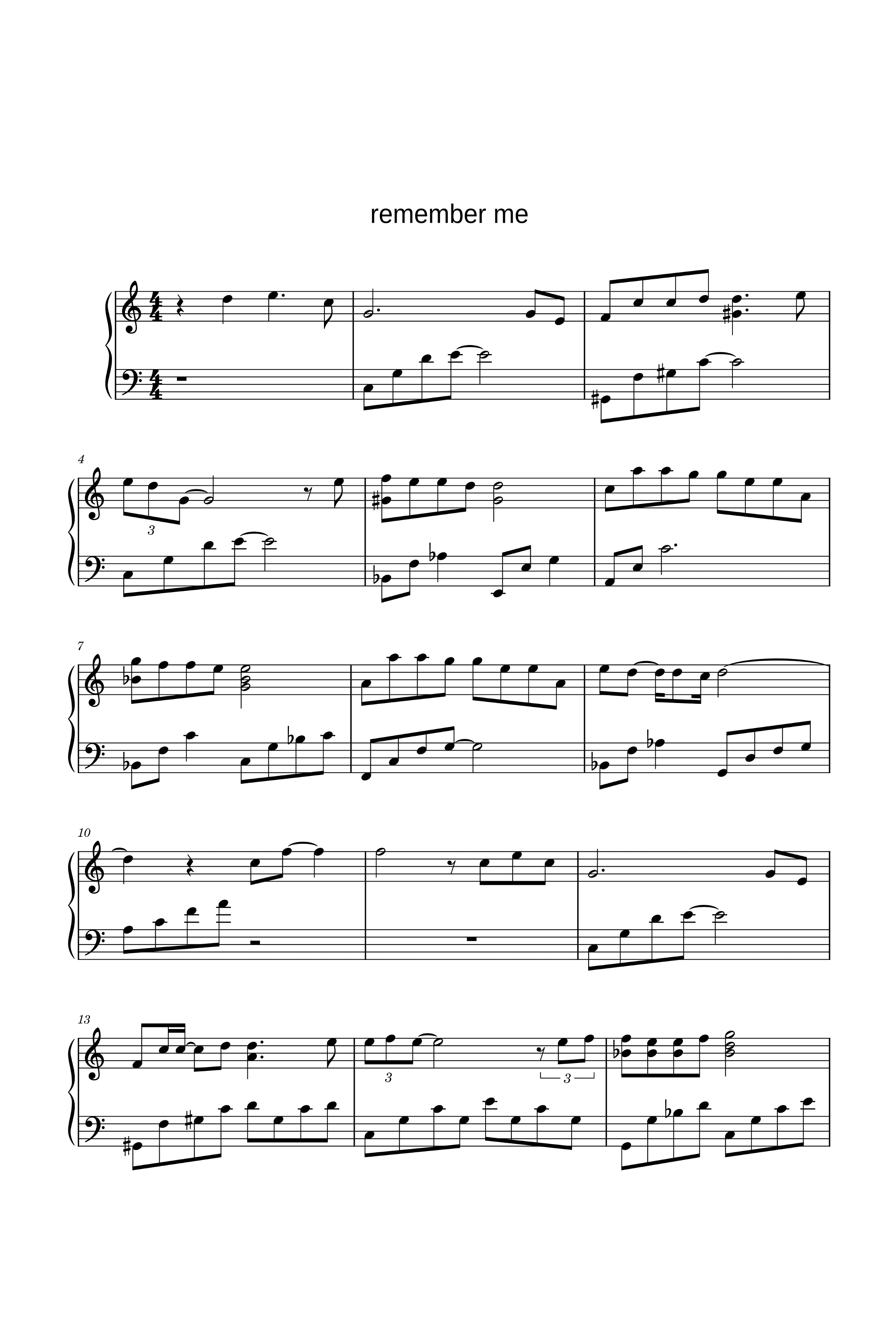 Remember Me (duo) (arr. Kristen Anderson-Lopez)