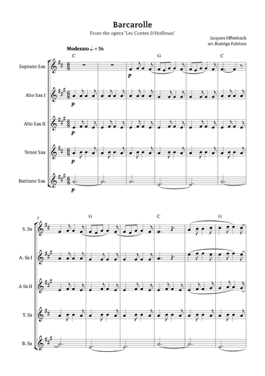 Barcarolle - Belle Nuit, O Nuit D'Amour (arr. Rodrigo Faleiros)