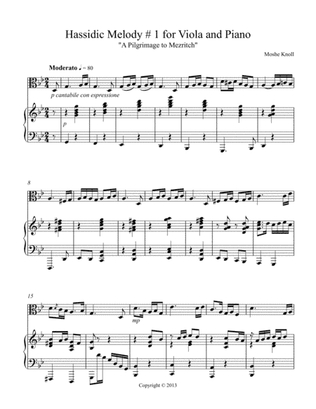Hasidic Melody for Viola and Piano