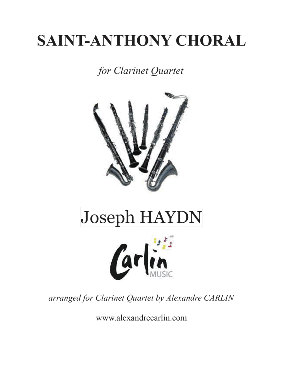 Saint-Anthony Choral by Haydn - arranged for Clarinet Quartet (arr. Alexandre CARLIN)