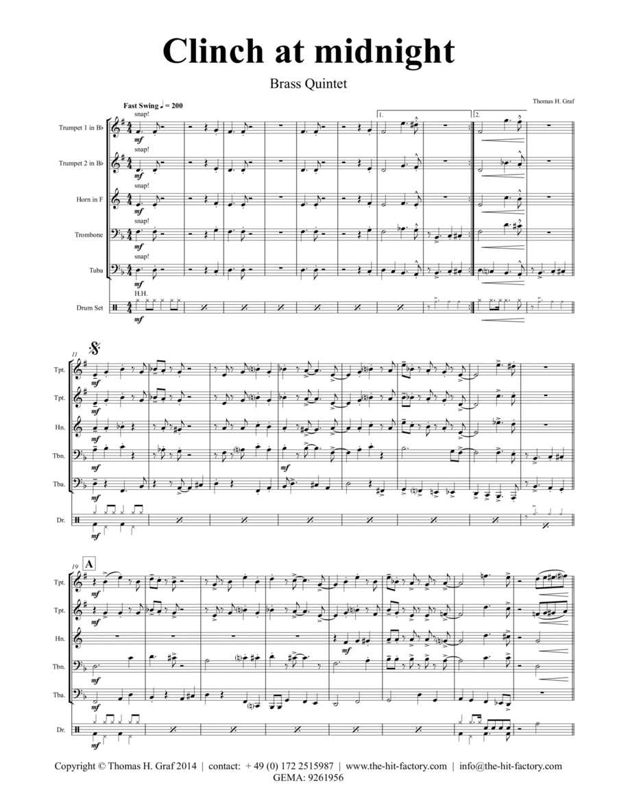 Clinch at midnight - Charleston/Two Step - Brass Quintet