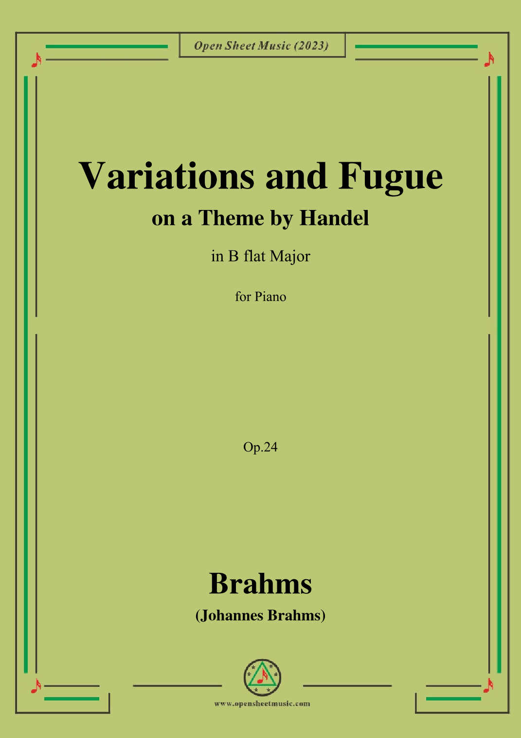 Brahms-Variations and Fugue on a Theme by Handel (arr. OSM Press)
