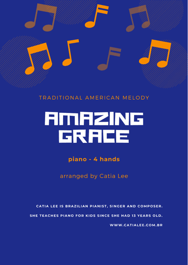 Amazing Grace - Duet for One Piano - 4 Hands Piano (arr. Catia Lee)