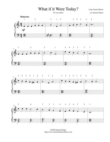What if it Were Today? - for easy piano (arr. Samuel Stokes)