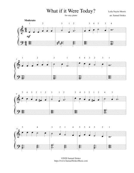 What if it Were Today? - for easy piano (arr. Samuel Stokes)