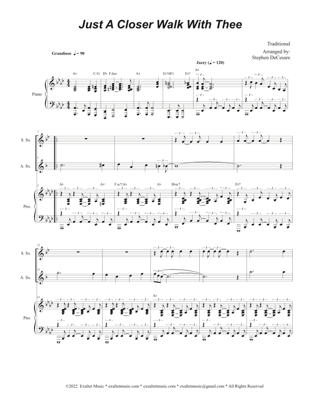 Just A Closer Walk With Thee (Duet for Soprano and Alto Saxophone) (arr. Stephen DeCesare)
