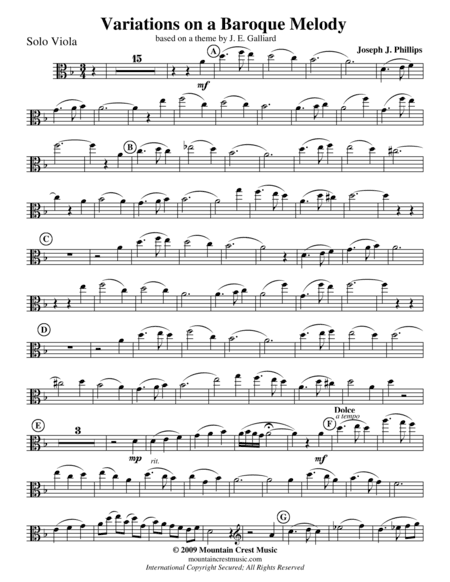 Variations on a Baroque Melody-solo viola part