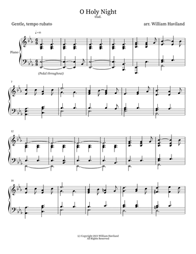 O Holy Night [arr. for solo piano] (arr. William Haviland)