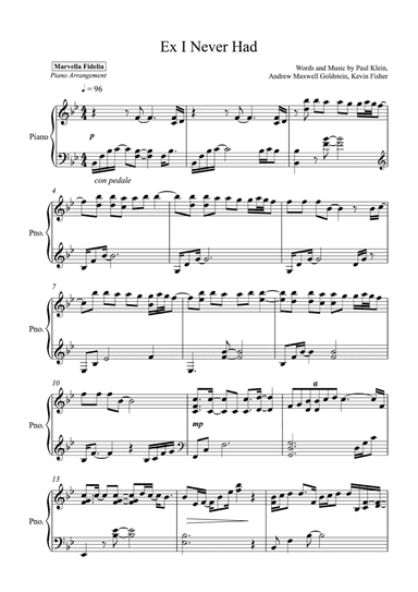 Ex I Never Had (arr. Marvella Fidelia)