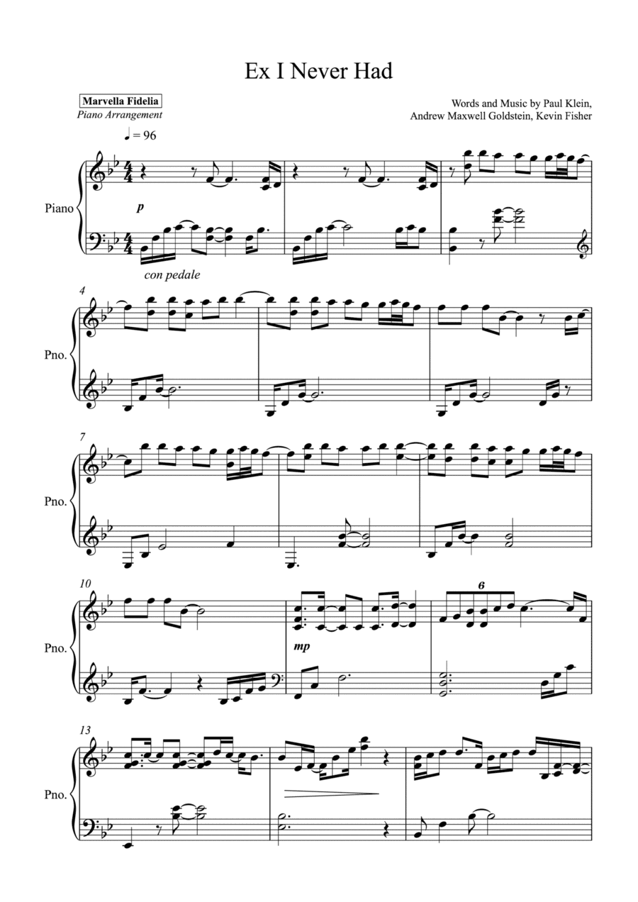 Ex I Never Had (arr. Marvella Fidelia)