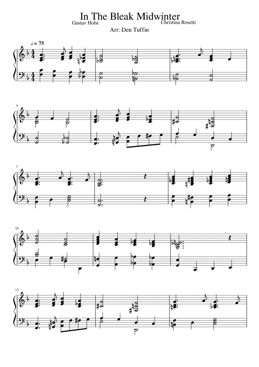 In The Bleak Midwinter (arr. Den Tuffin)