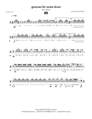 Groove #8 for Snare Drum