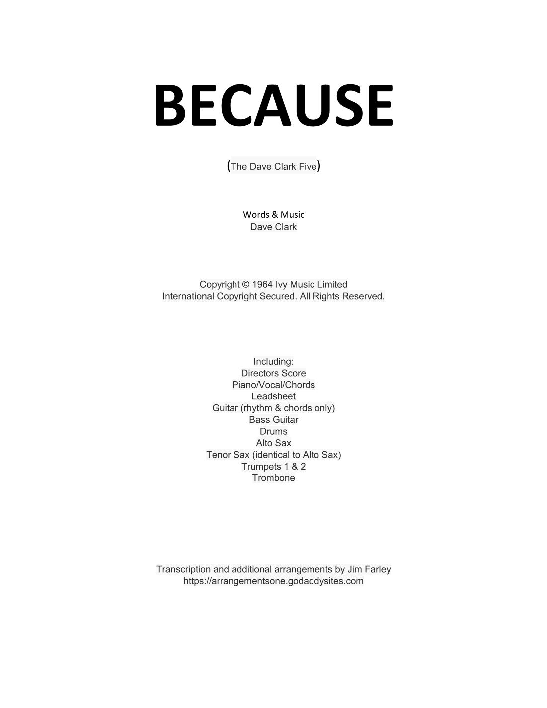 Because (arr. Jim Farley)