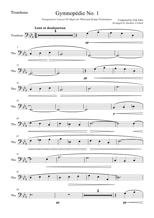 Gymnopédie No. 1 (arr. Zachary Corbett)